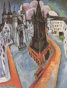 Ernst Ludwig Kirchner, The Red Tower in Halle (mk09)